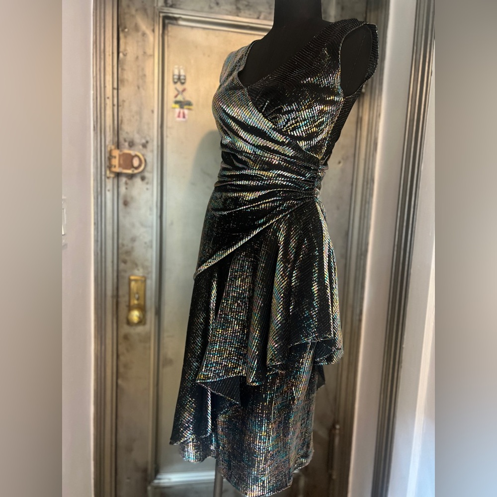 NEWLEAF 80s/90s Multicolored iridescent Lurex midi dress Size 11/12